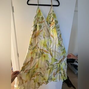 H&M Green and Yellow Floral Dress